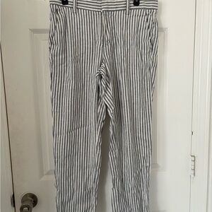 Banana Republic Navy and White Striped Pants